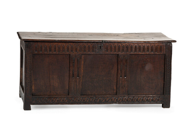 An English Carved Oak Blanket Chest