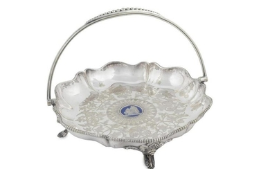 An English Silverplate Basket with Wedgwood Insert