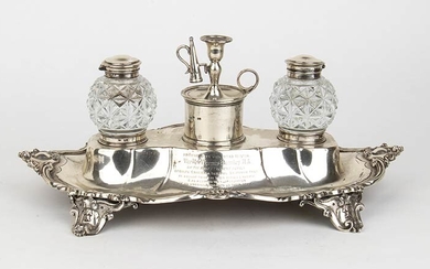 An English Victorian silver inkwell - London 1850-1851, Smith Nicholson...
