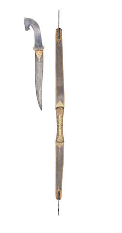 An Indian Khanjar, And An Indian All-Metal Bow (Kaman), Both 20th Century