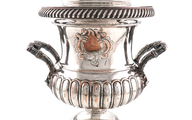 An early 19th century old Sheffield plated wine cooler