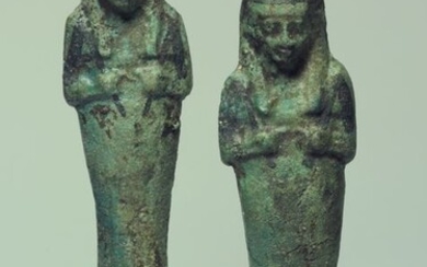 Ancient Egyptian Faience Pair shabtis