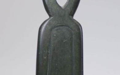Ancient Egyptian Green basalt large knot of Isis - Ex G. Jéquier (1868-1946) - 195×52×11 mm - (1)