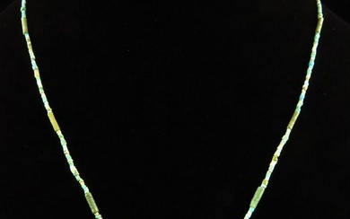 Ancient Egyptian Necklace made of Turquois and Faience Mummy beads with Eye of Horus amulet - 47 cm (No Reserve Price)