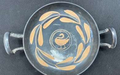 Ancient Greek Ceramic A XENON WARE STEMLESS KYLIX - 18.5×4×18.5 cm