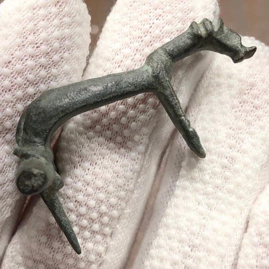 Ancient Roman BronzeZoomorphic / Animal Brooch Shaped as Horse.