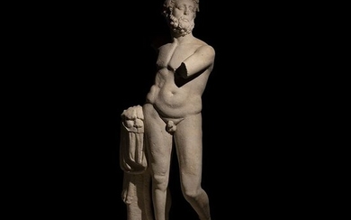 Ancient Roman Marble Important lifesized Hercules statue. End of 2nd century AD. 175 cm H. Historical provenance.
