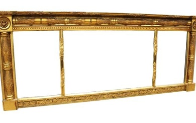 Antique 19th Century Empire 3 section mirror