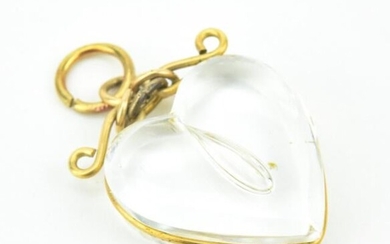 Antique Crystal & Gold Filled Heart Pendant