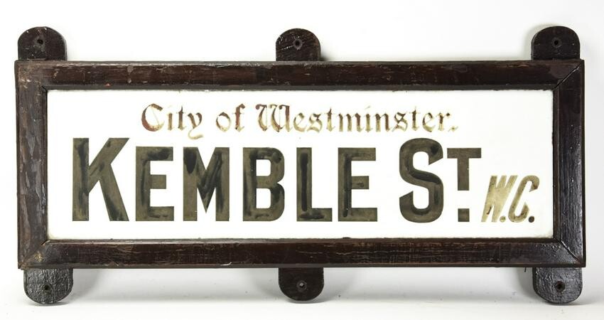 Antique English Porcelain Westminster Street Sign