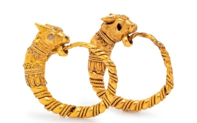Antique, High Karat Gold Hoop Earrings
