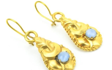 Antique Pinchbeck Gold Victorian Pendant Earrings