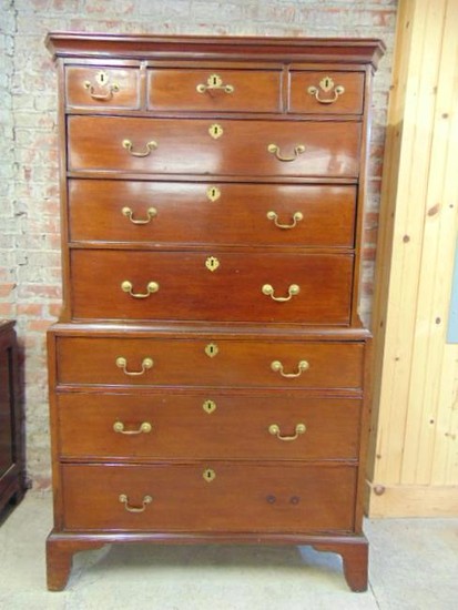 Antique mahogany chest on chest, English chest on
