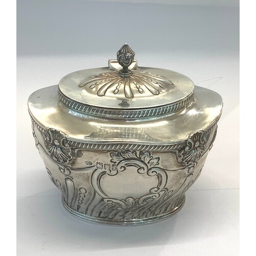 Antique silver tea caddy London silver hallmarks makers Will...