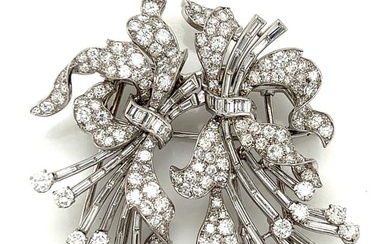 Art Deco Platinum 8.50 Ct. Diamond Clips