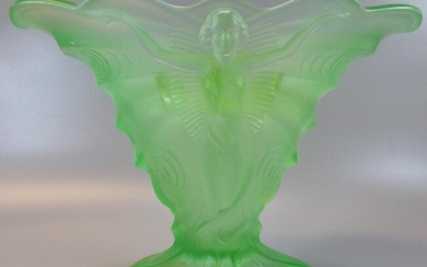 Art Deco design uranium glass vase, in the Schmetterling...