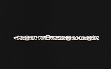 Articulated bracelet in platinum (850th),... - Lot 31 - Varenne Enchères