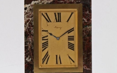 Asprey, an Art deco desk timepiece, the variegated marble case housing a gilt Asprey signed dial