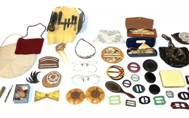 Assorted Costume Accessories including a sequin and bead evening purse,...