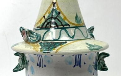 BJORN WIINBLAD Figural Lidded Pottery Jar. Cute pixie f