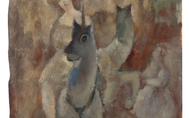 Rodolphe T. BOSSHARD Les petits chevaux de bois - circa 1920 Huile sur panneau h:37.0...