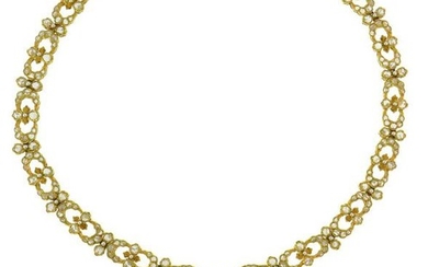 BUCCELLATI Baroque Pearl Diamond Gold NECKLACE