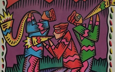BURTON MORRIS - "ALL THAT JAZZ" Serigraph - hand signed - in beautiful pass-partout -> MOTHER'SDAY ART/GIFT