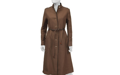 Baccarat Brown Wool and Suede Coat, 1970s