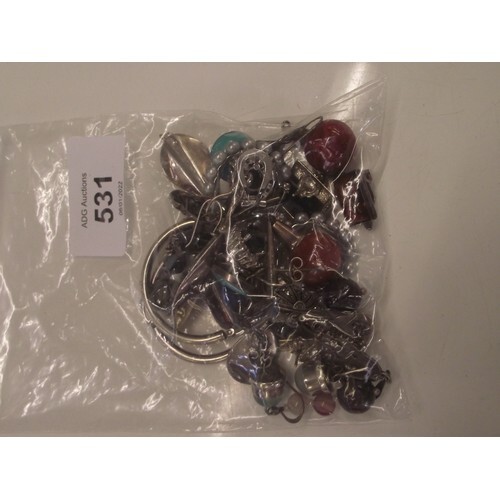 Bag of good quality silver earrings