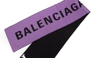 Balenciaga: A purple and black scarf of wool. App. 30 x 205 cm. – Bruun Rasmussen Auctioneers of Fine Art