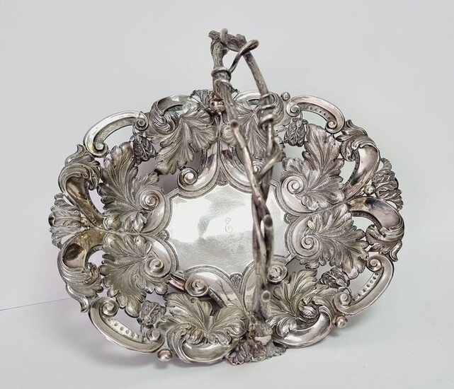 Basket, 26x22x19cm antique - .800 silver - Portugal - First half 19th century