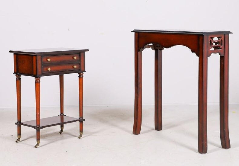 Bombay and Co mahogany console table and single drawer
