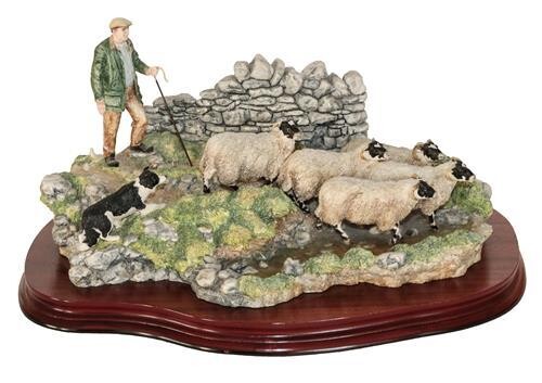 * Border Fine Arts 'The Crossing' (Shepherd, Sheep and Collie),...