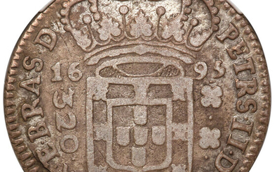Brazil: , Pedro II 320 Reis 1695-(B) VF20 NGC,...