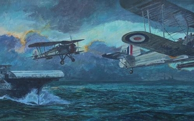 Brian Sanders (B. 1937) "HMS Illustrious"
