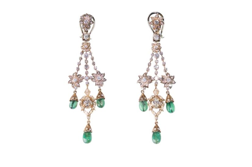 Brilliant emerald ear clips | Brillant-Smaragd-Ohrclipse