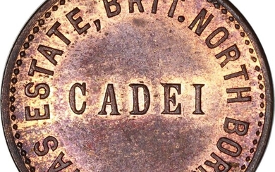 British North Borneo: Cadei Pitas Estate, 10 cents, copper proof, 1924, (LaWe-726)