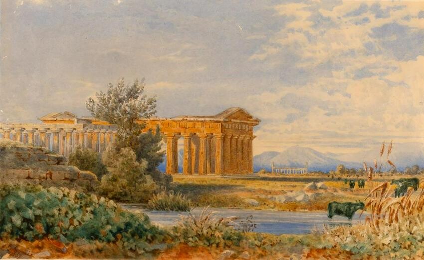 British School 19th Century A View of Paestum, 1857