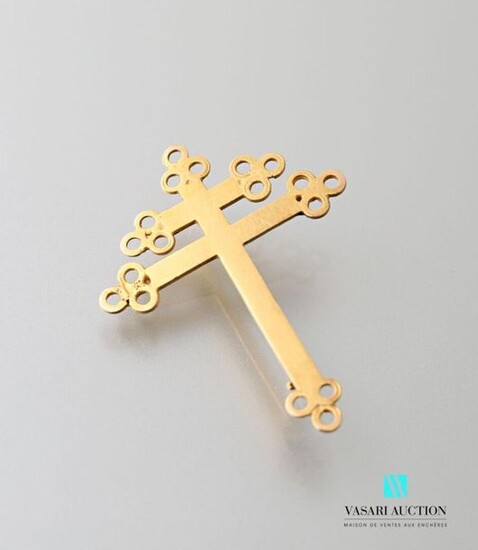 Brooch in yellow gold 750 thousandth crosses of...