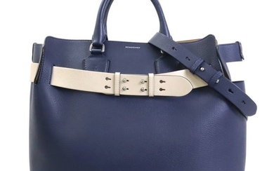 Burberry BURBERRY handbag shoulder bag leather navy x ivory unisex h29471g