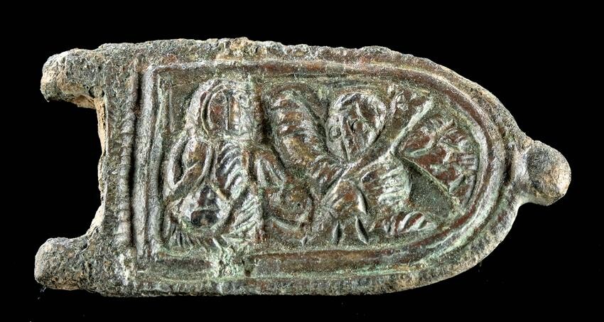 Byzantine Bronze Buckle with Erotic Image