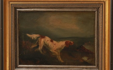 CF Monogrammed Running Dog Oil on Canvas