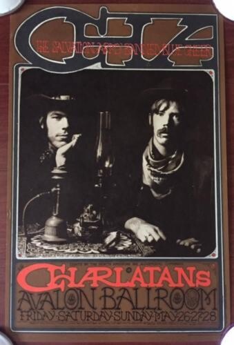 CHARLATANS - ORIGINAL 1967 CONCERT POSTER - RARE FIRST