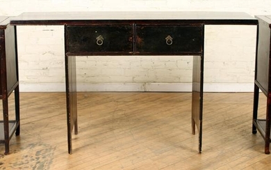 CHINESE MAHOGANY CONSOLE AND PAIR OF TABLES