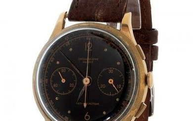 CIE Chronographe Suisse Vintage Anti-Magnetique watch, 50's-60's, for men/Unisex. Case in 18kts