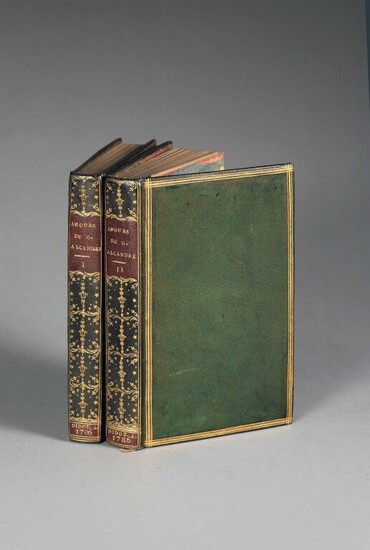 CONTI (Louise-Marguerite de Lorraine de). The loves of the great Alcandre, by Mlle de Guise; followed by interesting pieces to serve the history of Henri IV. In Paris, from the Impr. of Didot the elder, 1786. 2 vols. in-12, [2] f., 251 p. 2 vols...