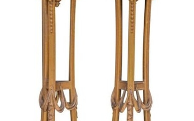 CONTINENTAL PAINTED CARVED WOOD STANDS