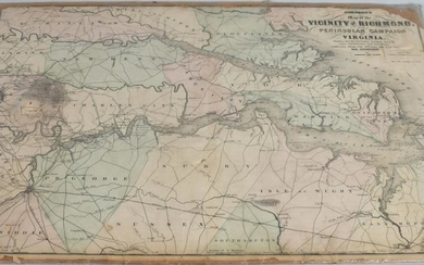 CW 1862 MAP OF PENINSULAR CAMPAIGN RICHMOND VA
