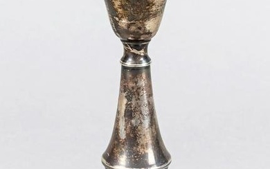 Candlestick, Italy, 20th c., hallmark Florence, silver 800/000, round domed and filled stand