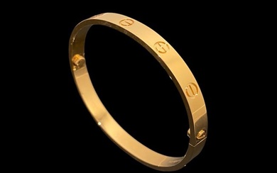 Cartier 18K Rose Gold Love Bracelet, Size 17